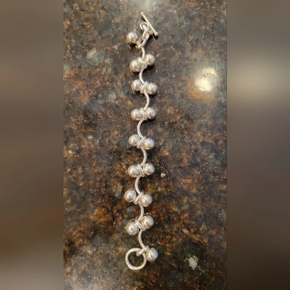 Vintage Silpada Bar Bead Baby DNA Link Bracelet - Picture 3 of 4